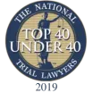 National Trial Lawyers Top 40 Under 40 badge, 2019